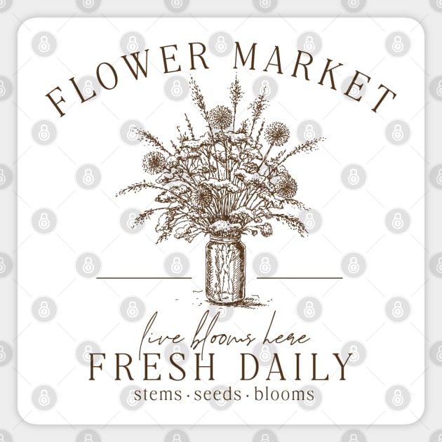 Flower Market Farm Fresh	Cottagecore Sticker by uncommontee